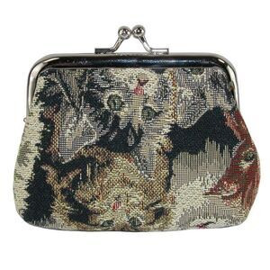 CTM Women's Cat Print Tapestry Coin Purse Wallet